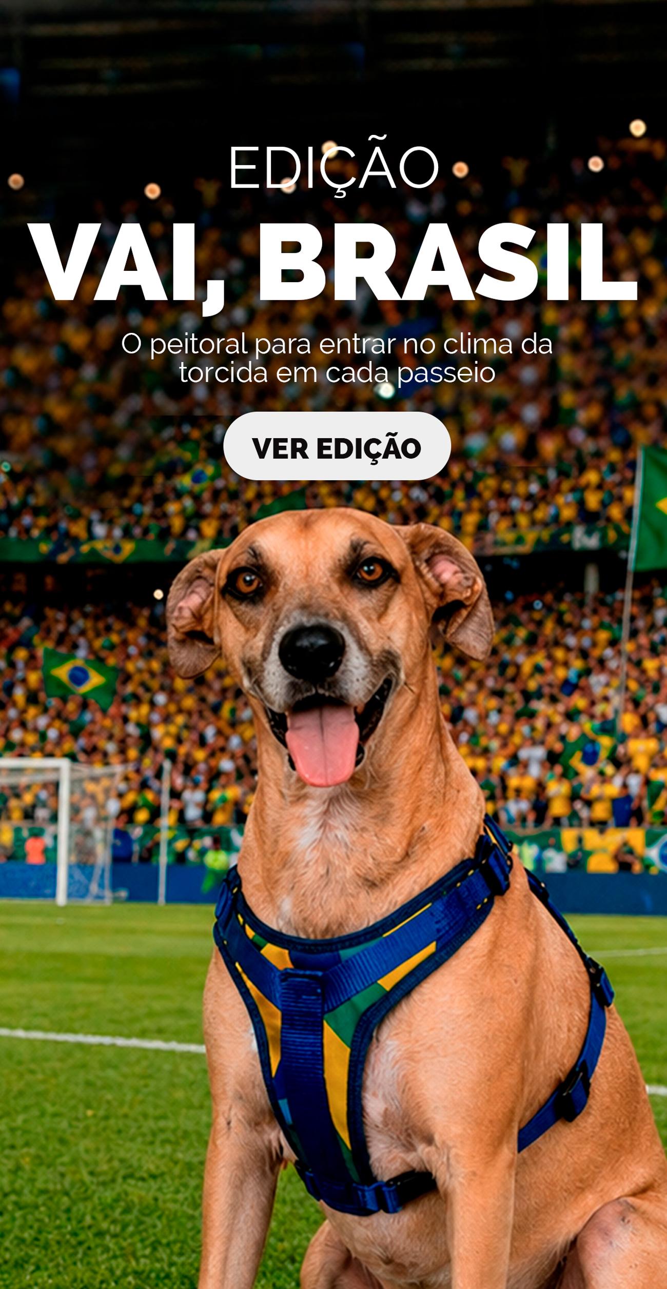 Coleção Vai, Brasil — Peitorais e Coleiras para cães